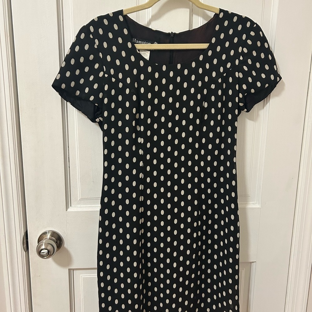 Vintage Black and White Polka Dot Dress